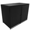 Double Wheelie Bin Shed Garden Hider Box Poly Rattan Anthracite/Black 2 Sizes