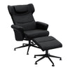 Office Executive Chair & Footstool Manual Reclining Swivel Armchair Lounger Seat