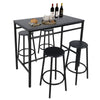 Industrial 5 Pieces Dining Table Chair Set Bar Table and 4 Stools Set Kitchen