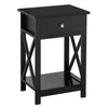 Sofa Side End Table Bedside Table Nightstand Cabinet with Storage Drawer Shelf