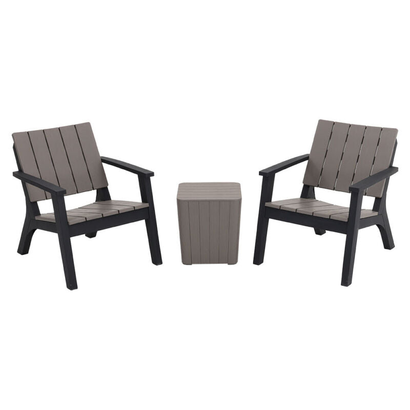 Garden Furniture Set Patio Table & Chair 2 Armchairs Coffee Tea Storage Table UK