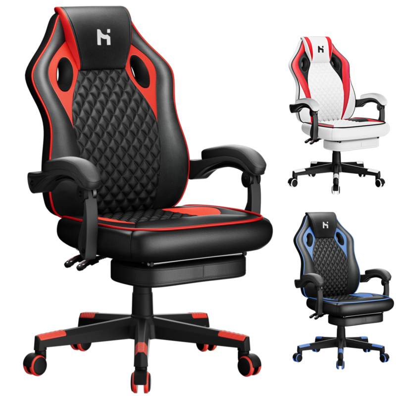 Gaming Chair Ergonomic Gamer Chair Computer Office Chair Adjustable Foot Rest