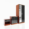 Modern High Gloss Wardrobe Chest of Drawers Bedside Table Bedroom Furniture Set