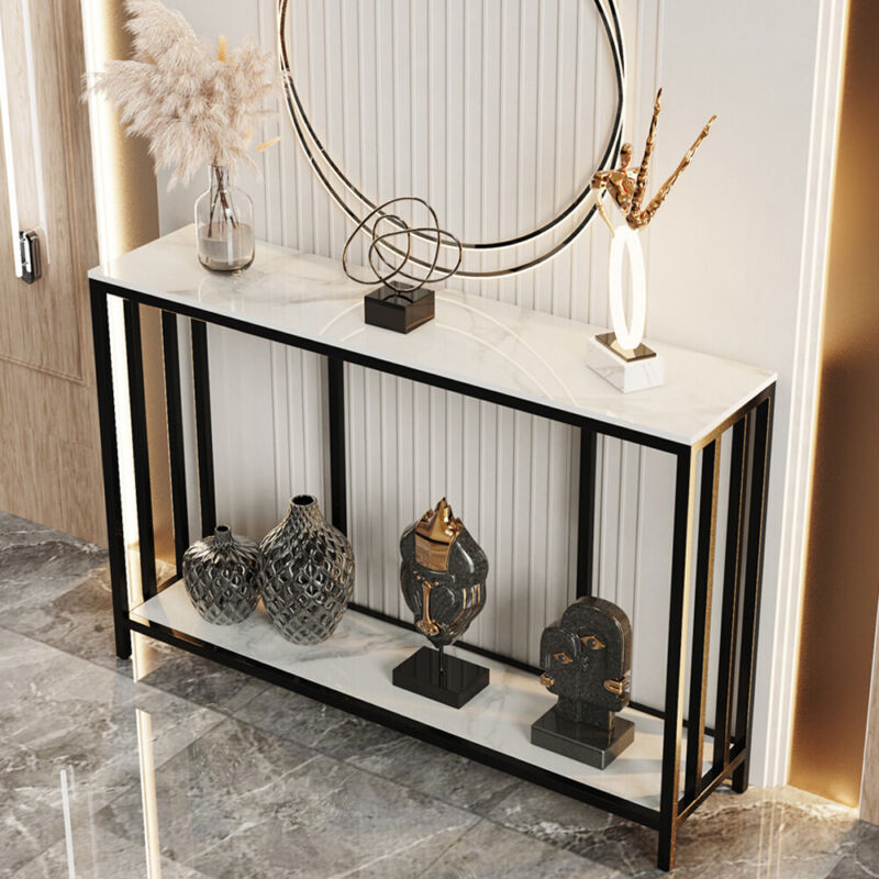 Large Slim Marble Console Table Hallway Foyer Wall Side Table Window S ...