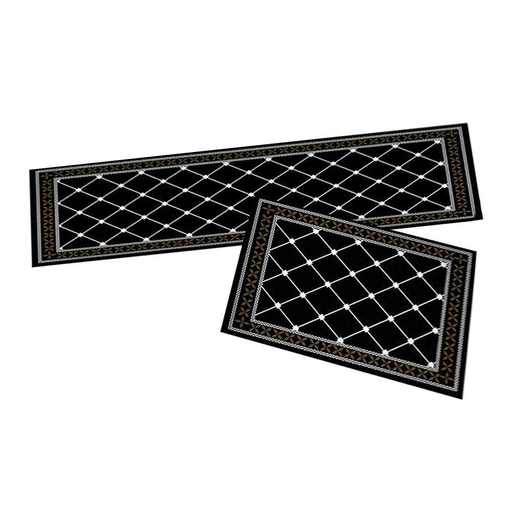 2PCS Home Kitchen Floor Mat Non Slip Anti Fatigue Rug Set Door Decor Washable UK