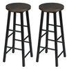 2x Bar Stools Retro Breakfast Kitchen Bar High Chairs MDF Seat Metal Legs
