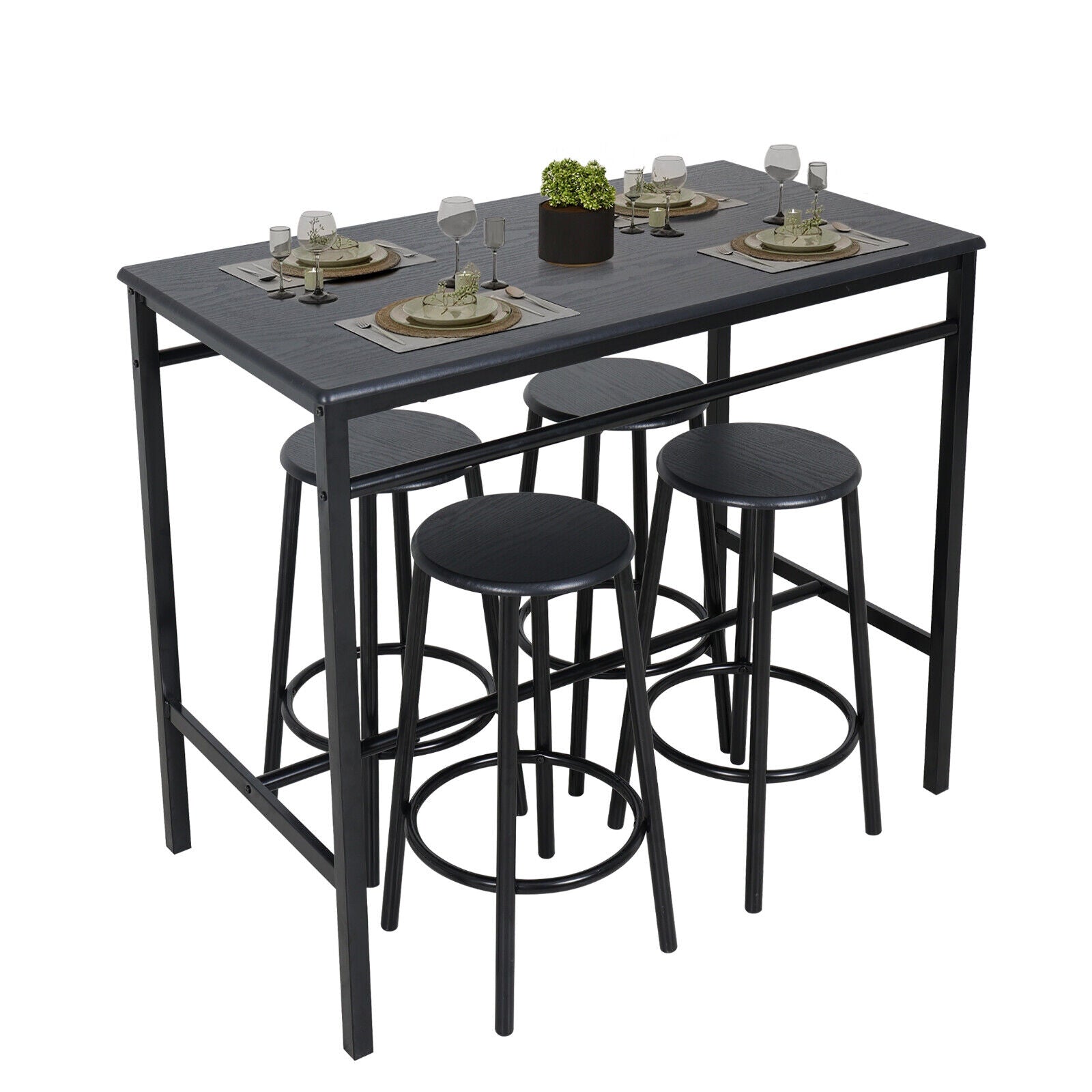 2/4 Seats Modern Dining Table and Chairs Set Metal Frame Kitchen Dining Room UK