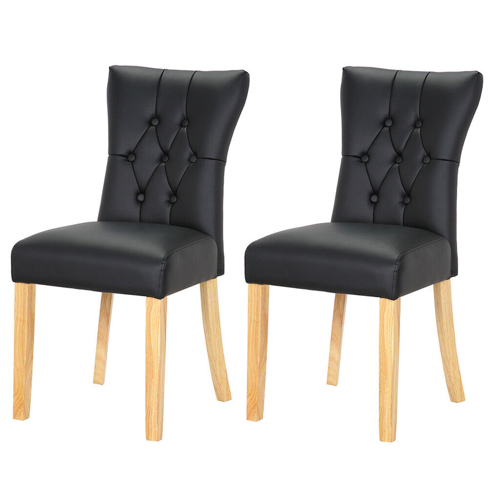 Set of 2 4 Dining Chair Faux Leather Padded Chair Kitchen Restaurant Dinner Seat