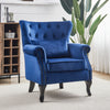 Upholstered Wing Back Chesterfield Sofa Velvet Button Tub Chair Scallop Armchair