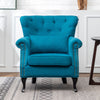 Occasional Accent Button Velvet Armchair Wing High Backrest Chair Fireside Seat