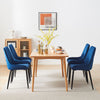 2pcs Faux Leather/Velvet Dining Chairs Soft Padded Metal Legs Restaurant Chair