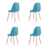Set of 4 Dining Chairs Fabric Padded Seat Metal Legs Office Kitchen Lounge Chair