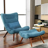 Upholstered Lounge Fabric Chair Sofa Velvet Armchair with Footstool Living Room