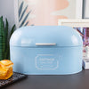 Vintage Bread Box Metal Bread Bin Curved Lid Large Oval Loaf Storage Container