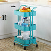 3/4 Tier Portable Kitchen Salon Spa Trolley Cart Storage Rack Rolling Wheels UK