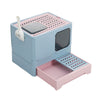 Foldable Double Door Cat Litter Box Pet Toilet Tray w/ Lid Drawer For Cat&Rabbit