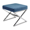 Upholstered Vanity Stool Footstool Sofa Table Chair Padded Seat X Shaped Stand