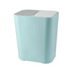 Kitchen Recycling Bin 15L Double Plastic 2 Section Compartment Press Top Dustbin