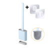 Silicone Toilet Brush With Holder Soft TPR Bathroom Set Cleaning Brush Full Set
