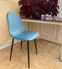 2/4/6 Dining Chairs Bench Set Velvet Padded Seat Metal Legs Home Kitchen Chair