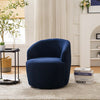 Fabric Swivel Accent Armchair Black Powder Coating 360° Swivel Barrel Chair NS