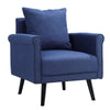 Vintage Living Room Armchair Linen Upholstered Accent Sofa Chair with Cushion