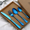 4pcs Stainless Steel Cutlery Sets Rainbow Colourful Iridescent Spoon Forks Set