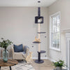 4-Tier Floor to Ceiling Cat Tree Adjustable Climbing Tower Kitty Activity Center