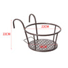 Round Metal Plant Flower Pots Fence Balcony Garden Hanging Rack Planter Basket