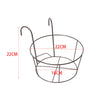 Round Metal Plant Flower Pots Fence Balcony Garden Hanging Rack Planter Basket