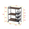3/4Tier Kitchen Trolley on Wheels Drawer Baskets Rolling Cart Storag Rack Handle