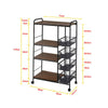3/4Tier Kitchen Trolley on Wheels Drawer Baskets Rolling Cart Storag Rack Handle