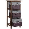 Storage Unit Basket Chest of Drawers Wicker Bathroom Furniture Shelf Cabinet