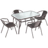 Outdoor Garden Dining Table Chair Seat Patio Picnic Furniture Set W/Parasol Hole