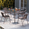 Garden Furniture Set Glass Top Picnic Table and Chair Diner Outdoor Patio Bistro