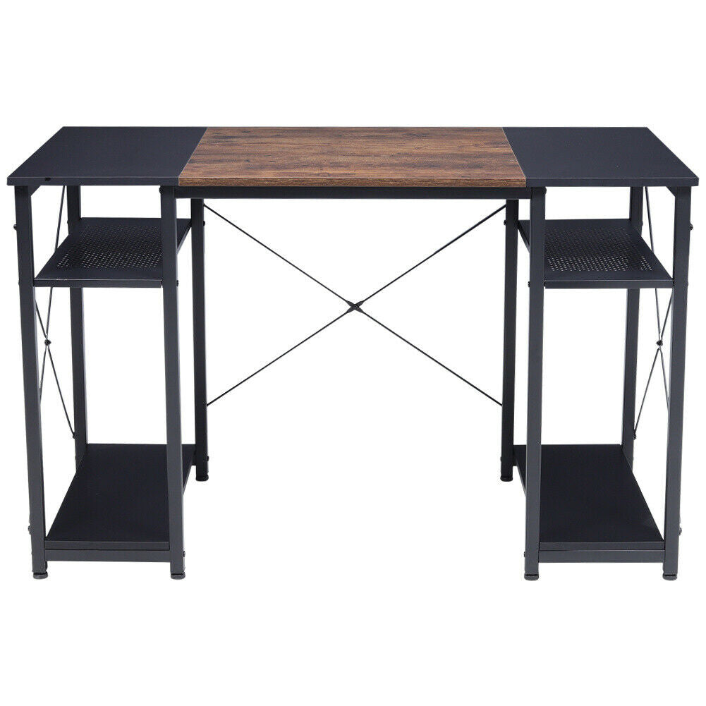 120/140cm Computer Desk PC Table Laptop Bookshelf Corner Writing Office Shelf UK