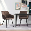 2x Luxurious Chairs PU Leather Velvet Dining Room Chairs Home Office Furniture