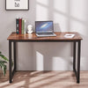 Computer Desk Dining Table Home Office Workstation w/ White Metal Frame,
