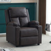 PU Leather Recliner Chairs with Cup Holders Push Back Reclining Sofa Living Room