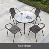 Garden Furniture Set Glass Top Picnic Table and Chair Diner Outdoor Patio Bistro