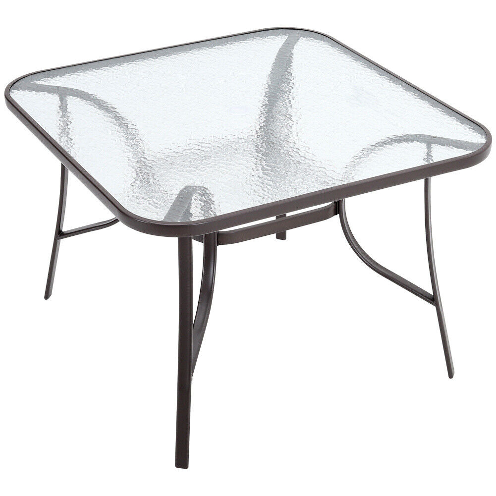Garden Patio Square Table and 2/4 Stacking Chairs Outdoor Bistro Furniture Set
