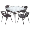 Garden Patio Square Table and 2/4 Stacking Chairs Outdoor Bistro Furniture Set