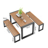 Outdoor Plastic Wood table Table & Chair Sets Yard Garden Armchair Table Set