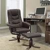 Upholstered Recliner Swivel Armchair Single Sofa w/ Stool Office Chair Wood Base