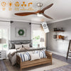 Large 52" Ceiling Fan with 3 Color Light Remote Control 6 Speed Level Reversible