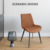 JIEXI Set of 2/ 4 Modern PU Leather Armless Chairs Dining Kitchen Room Steel Leg
