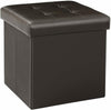 Folding Storage Ottoman Box Footstool Faux Leather Storage Box with Lid Toy Gift