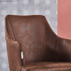 Zarah Faux Leather Armchair | Modern Dining Chair Brown Chocolate Latte Mocha UK