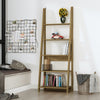 Contemporary Ladder Style Bookcase 4 Shelf Unit in Black Grey Oak White