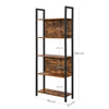 5 Tier Ladder Shelf Bookcase Industrial Storage Rack Metal Frame Display Stand